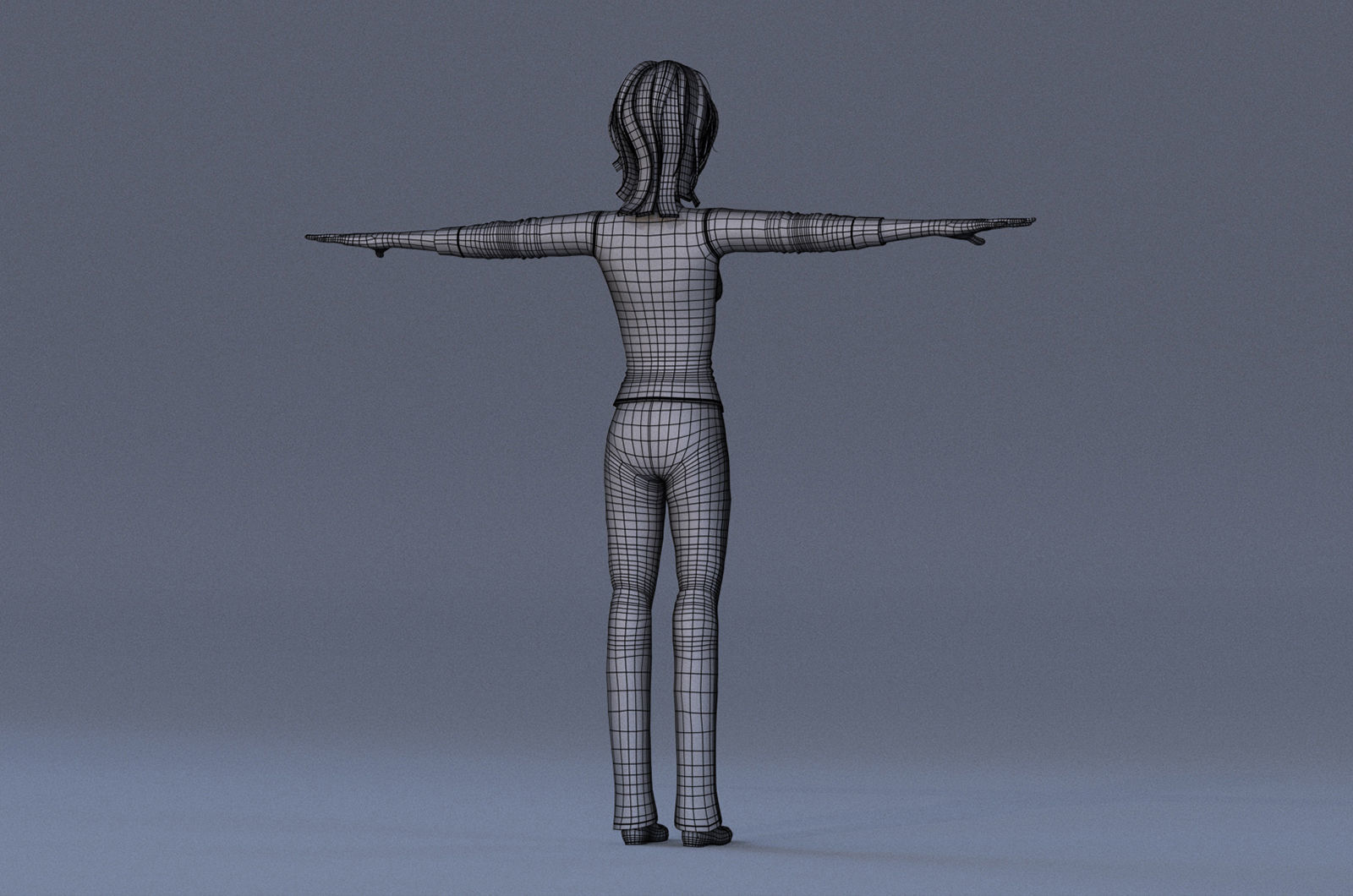 Violet Cartoon character  Low-poly 3D model_17