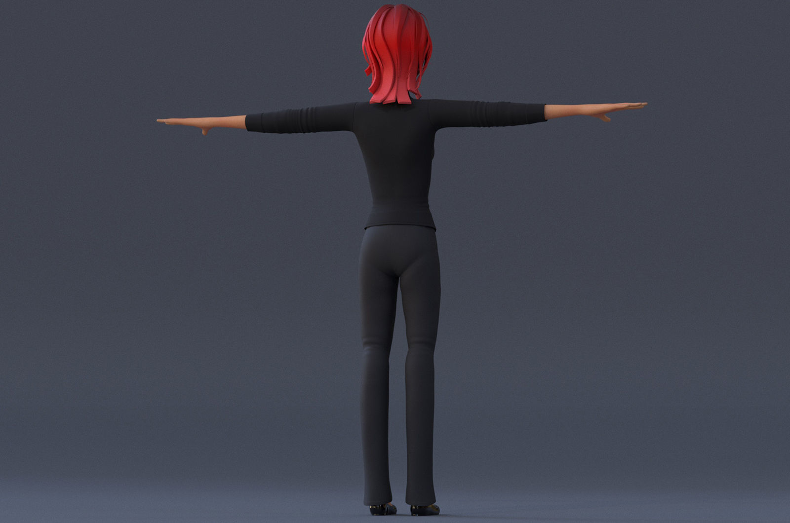 Violet Cartoon character  Low-poly 3D model_8