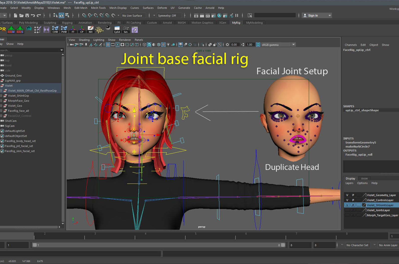 Violet Cartoon character  Low-poly 3D model_29