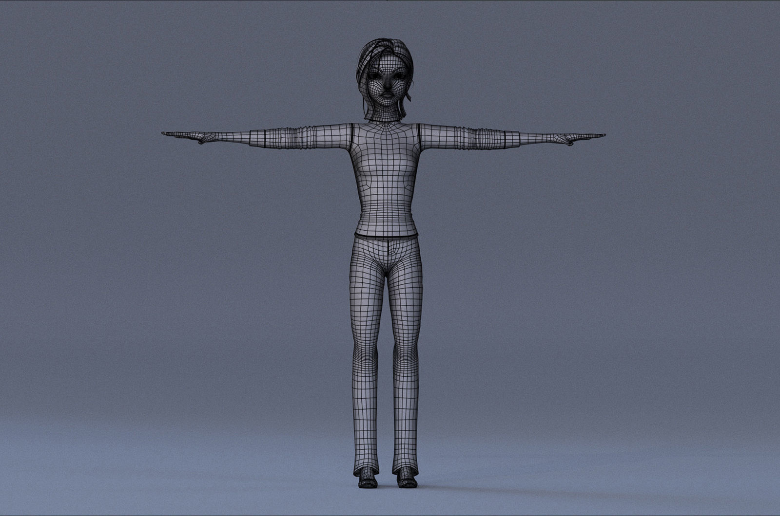 Violet Cartoon character  Low-poly 3D model_16