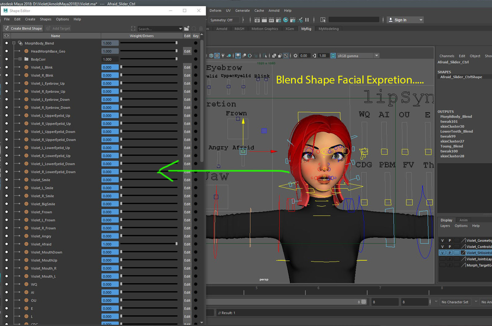 Violet Cartoon character  Low-poly 3D model_30