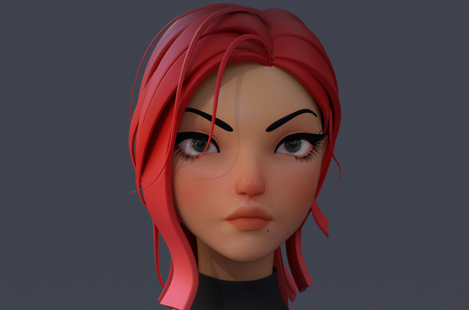 Violet Cartoon character  Low-poly 3D model_9