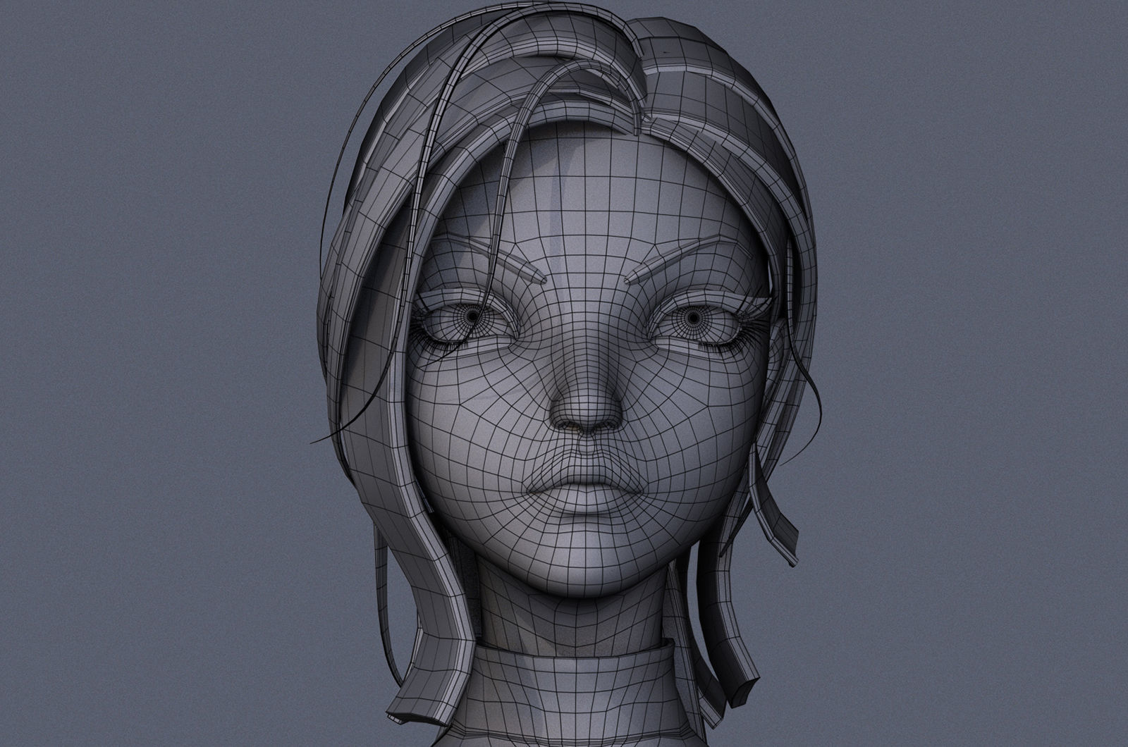 Violet Cartoon character  Low-poly 3D model_18