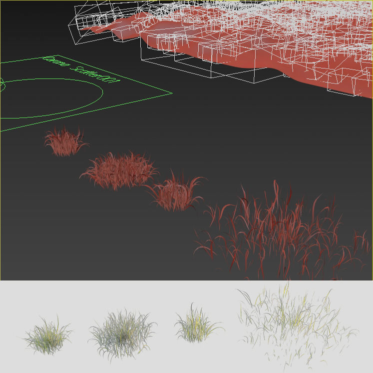 Uncut forest grass collection 01 3D model_2
