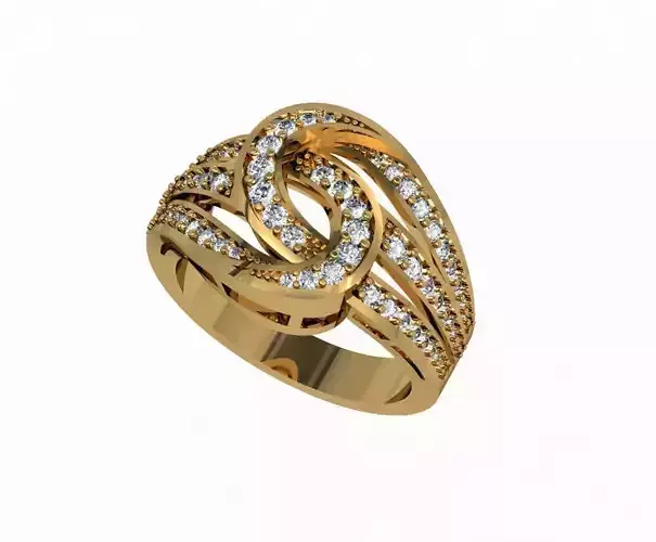 ring stl gold with diamonds