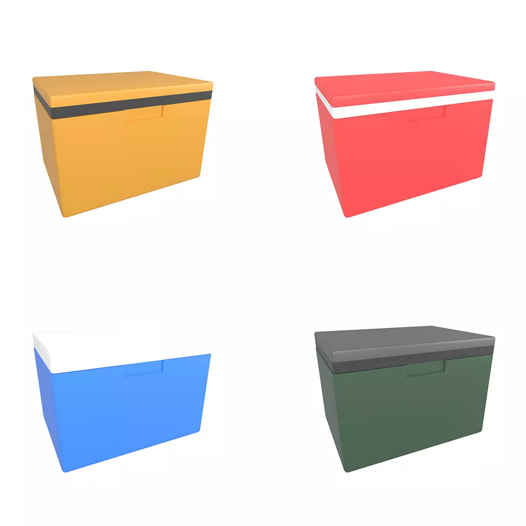 Cooler Box Pack 01 Low-poly 3D model_0