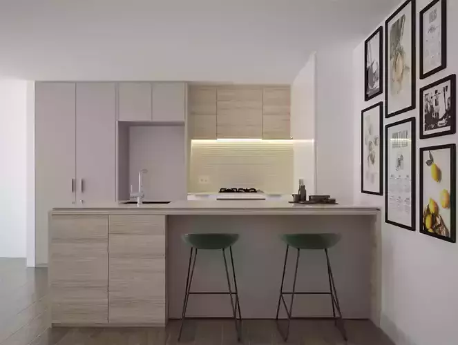 Kitchen furniture and applinces 3D model