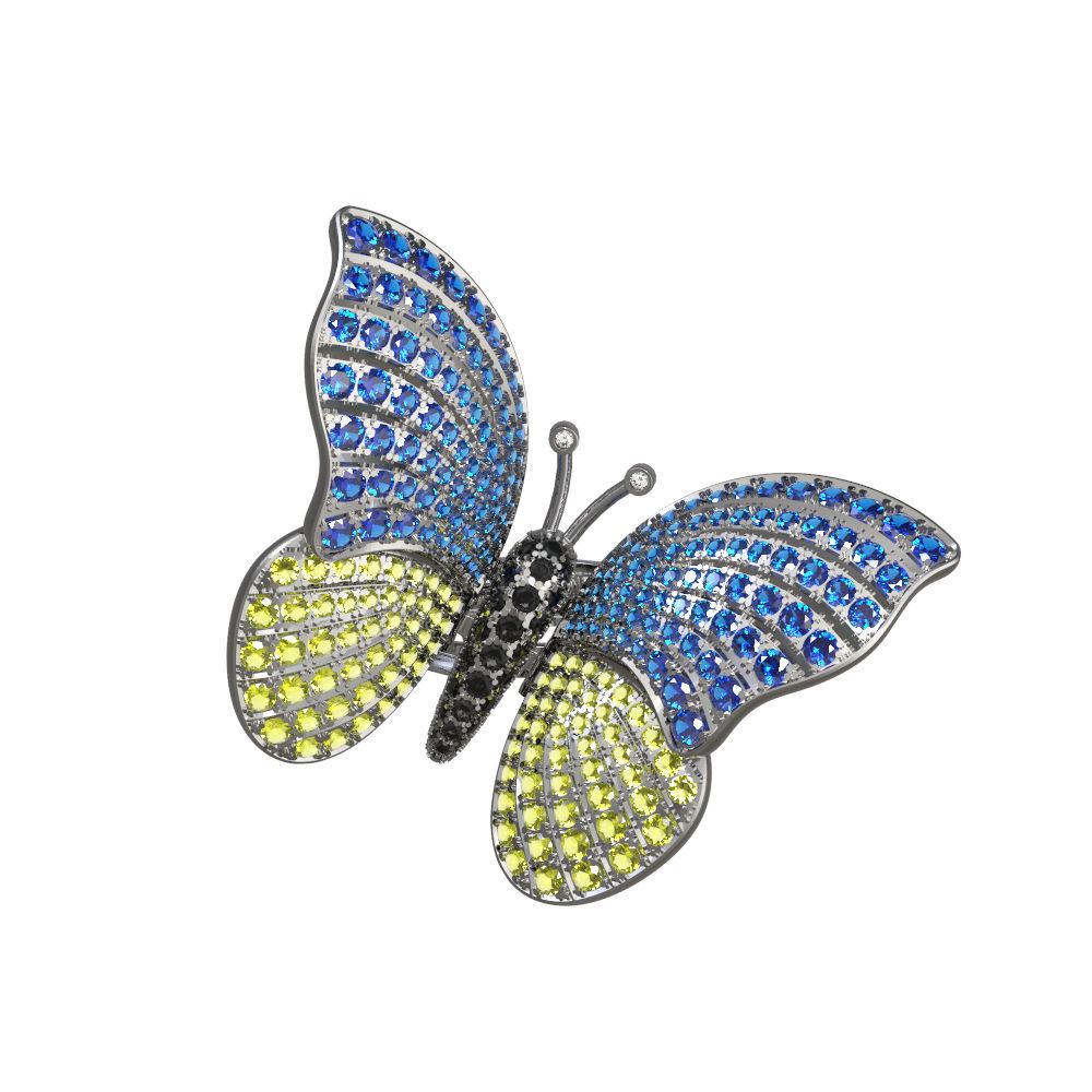 N035 Butterfly ring 3D print model_2