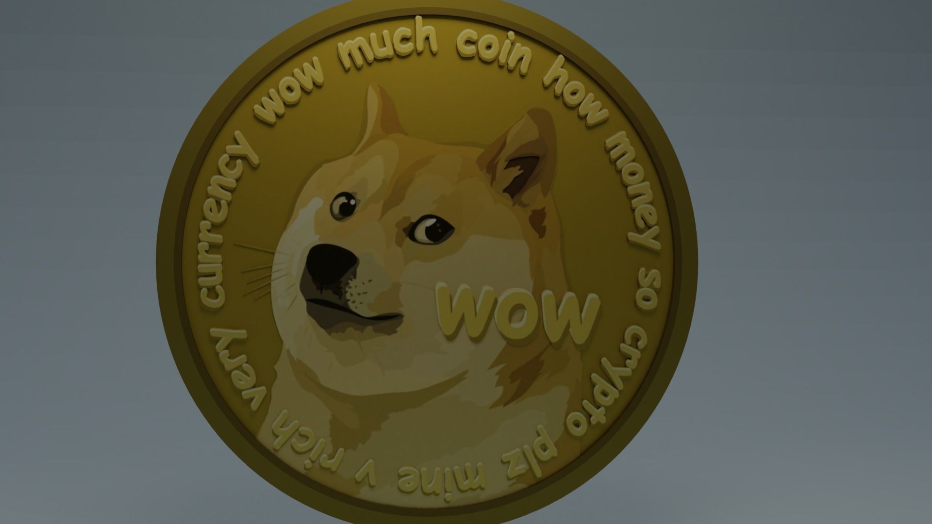 Doge Coin Free low-poly 3D model_1