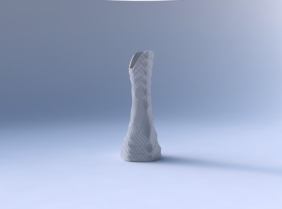 Vase squeezed and bent hexagon 2 with distorted and twisted g... 3D print model_4