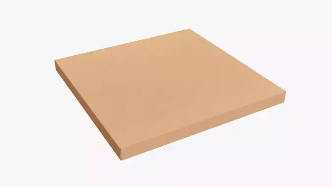 Cardboard pizza box closed 01 3D model