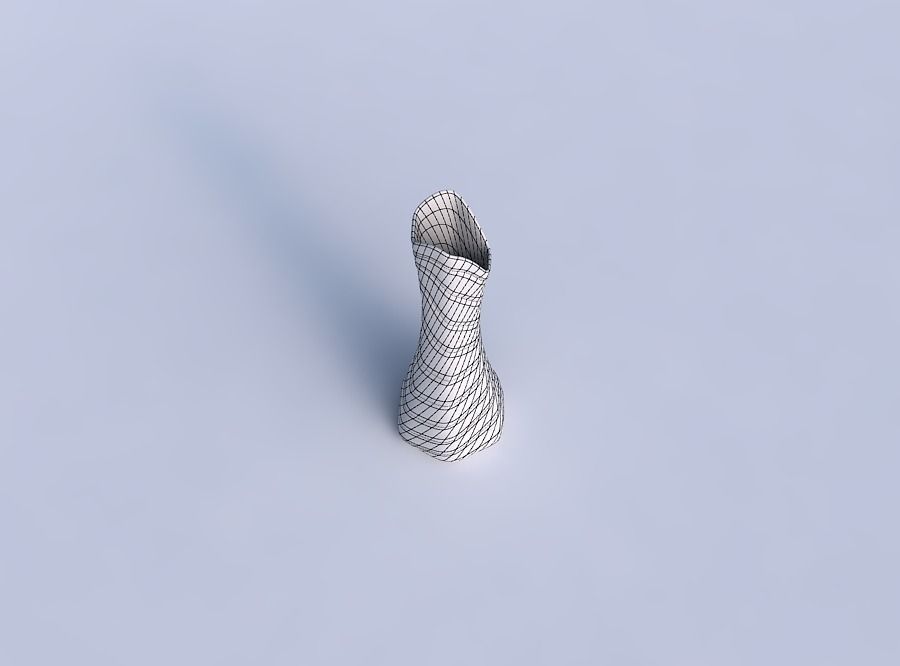Vase squeezed and bent hexagon 2 with distorted horizontal dents 3D print model_6