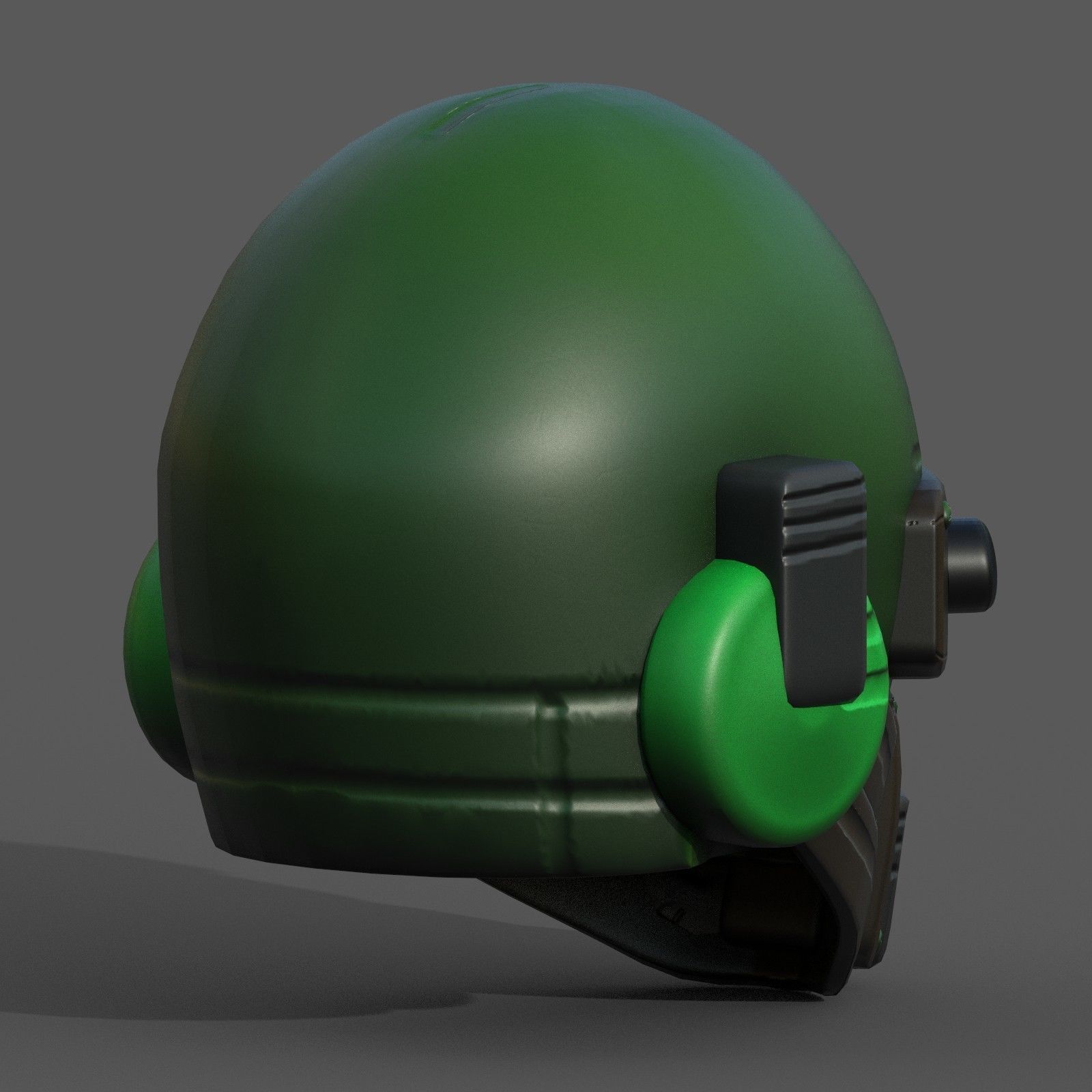 Helmet scifi fantasy futuristic military  Low-poly 3D model_3
