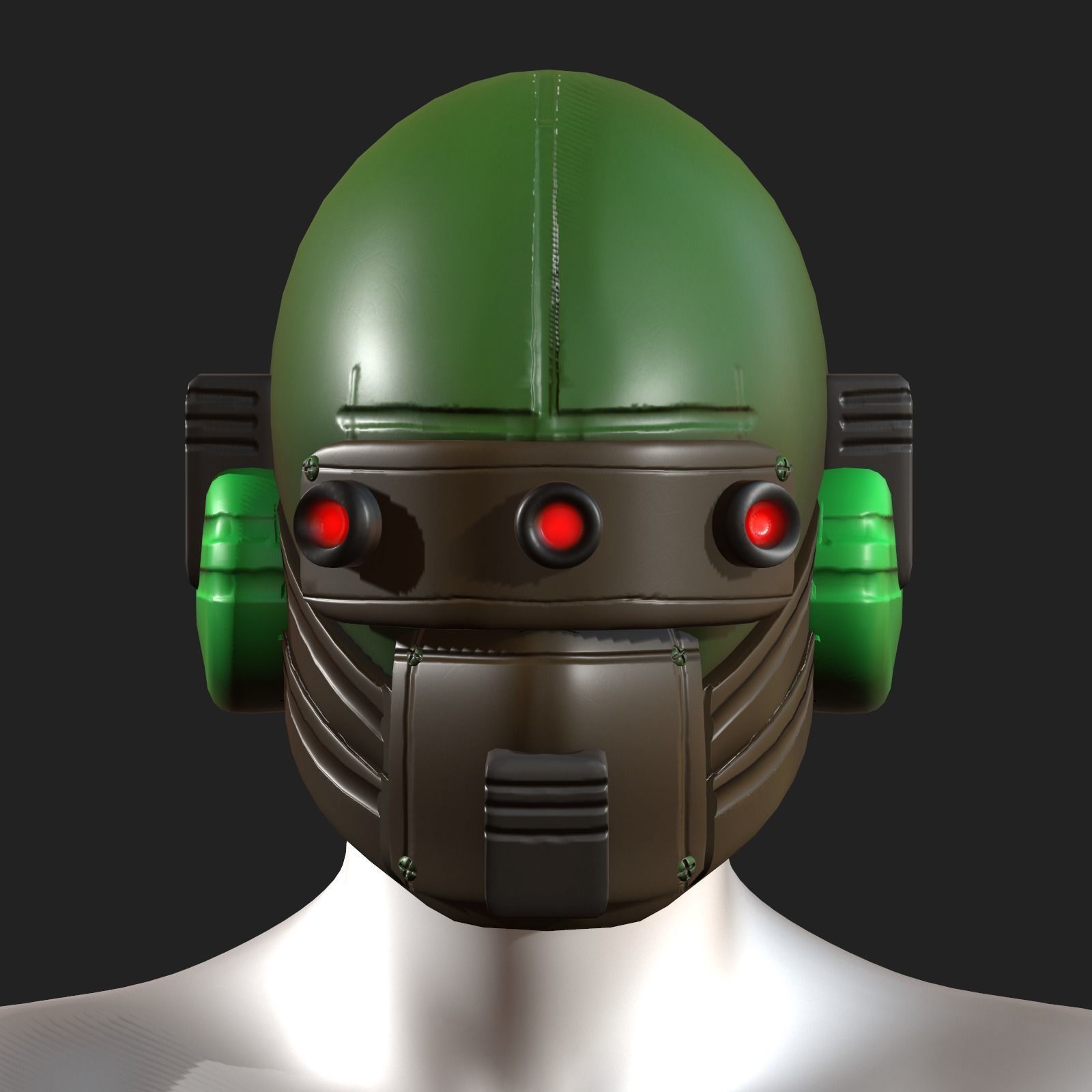Helmet scifi fantasy futuristic military  Low-poly 3D model_2
