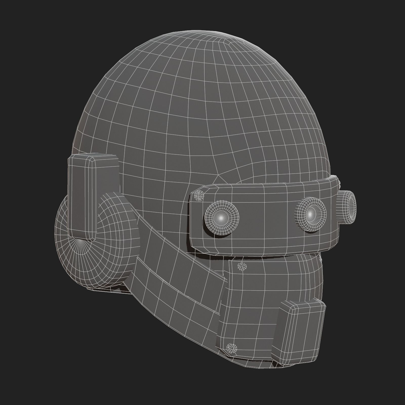 Helmet scifi fantasy futuristic military  Low-poly 3D model_10