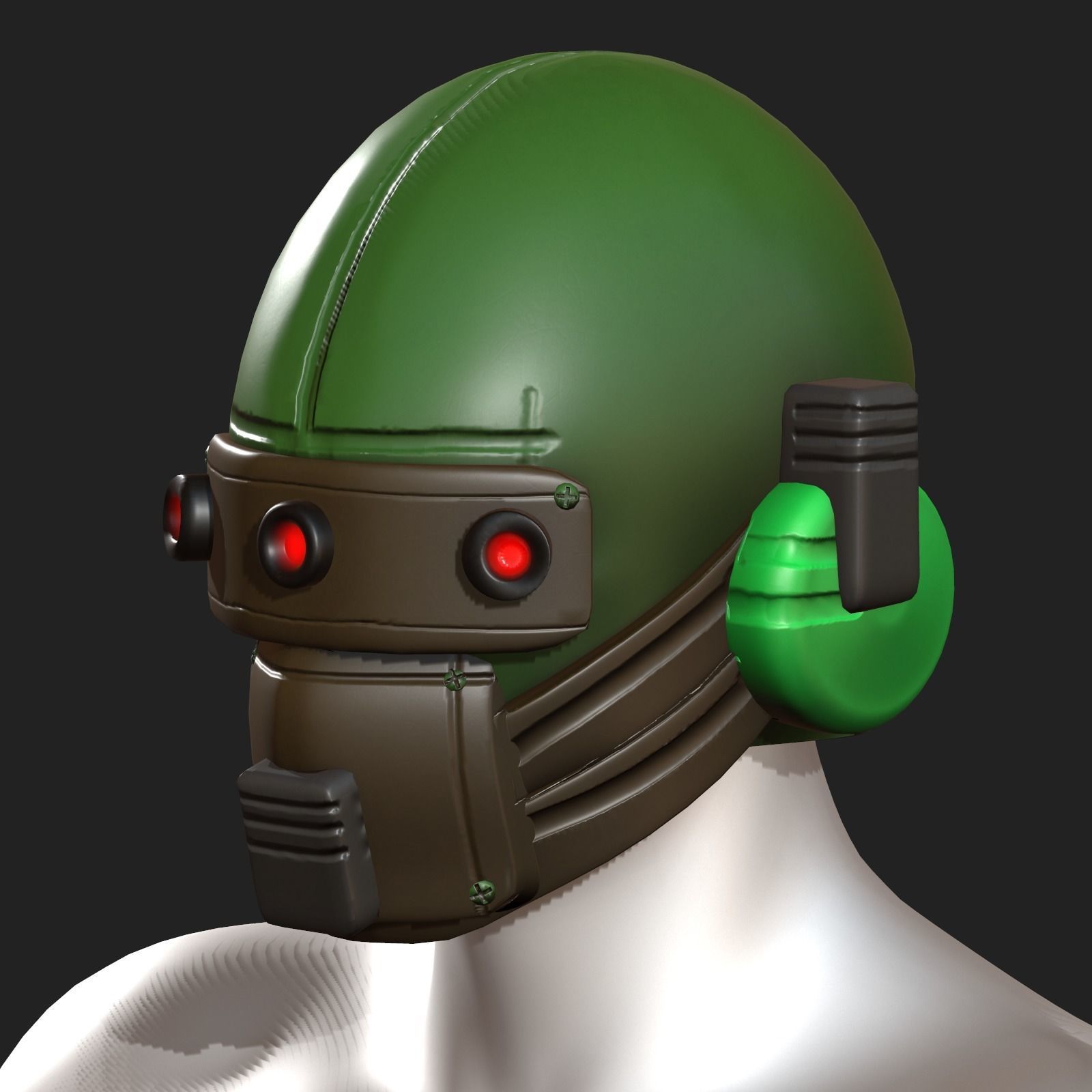 Helmet scifi fantasy futuristic military  Low-poly 3D model_1