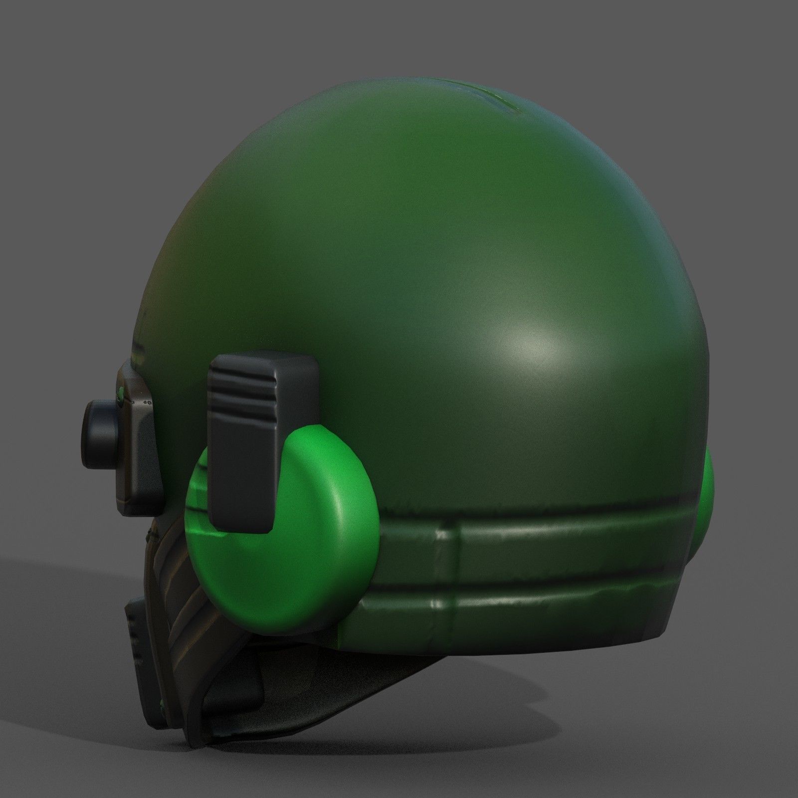 Helmet scifi fantasy futuristic military  Low-poly 3D model_9