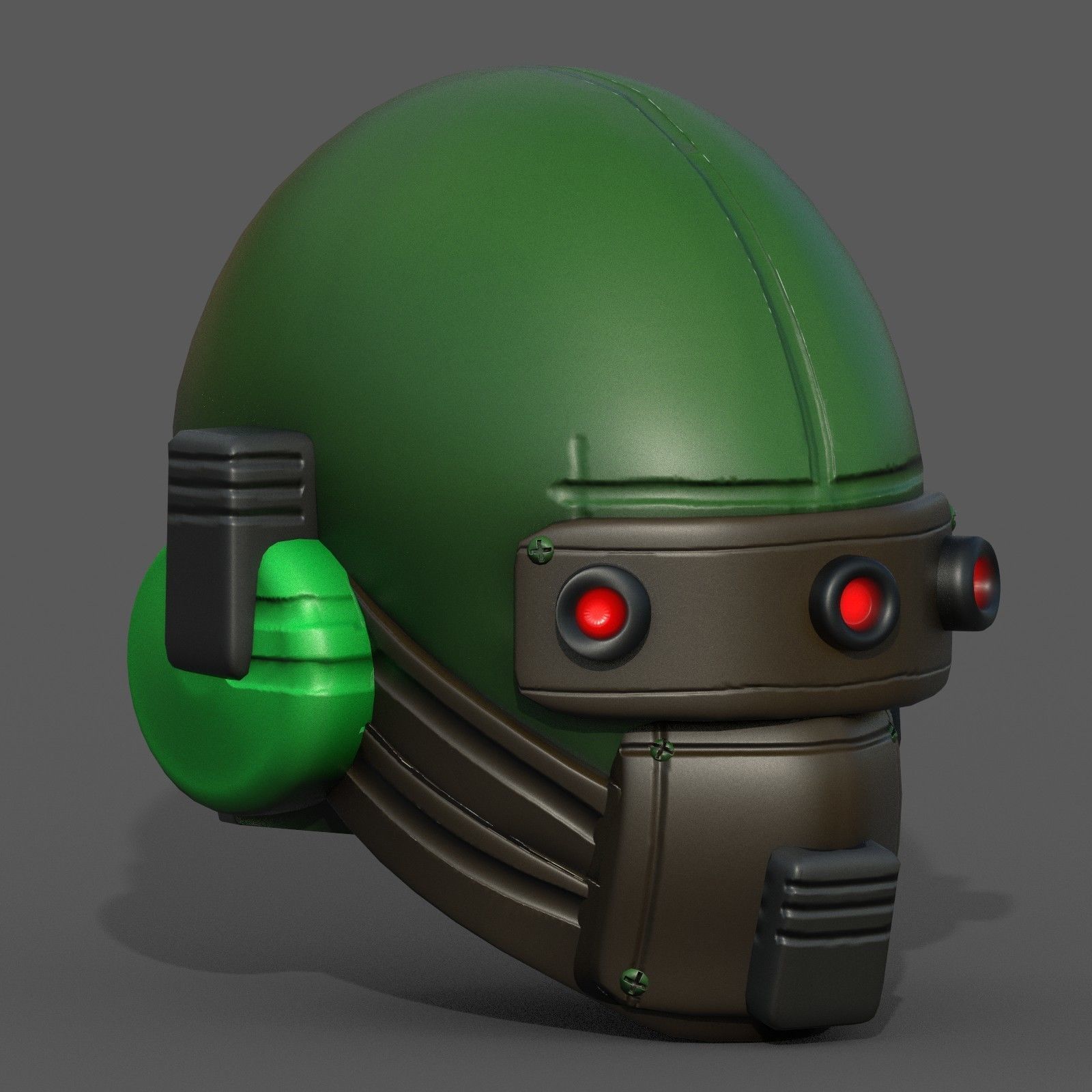 Helmet scifi fantasy futuristic military  Low-poly 3D model_6