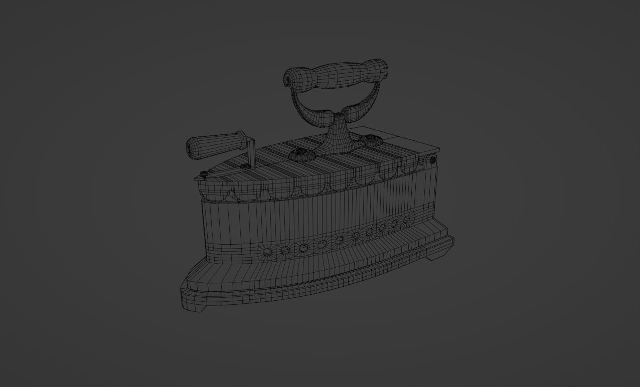 Old charcoal iron 3D model_6