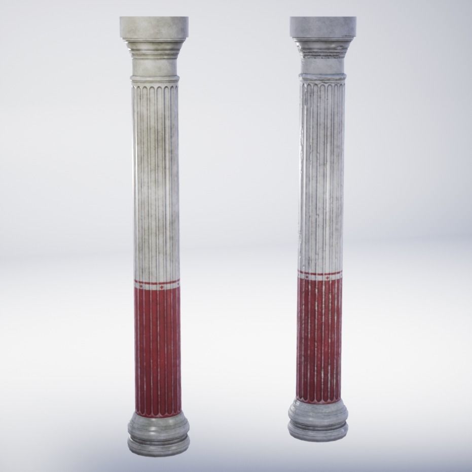 Roman Villa Columns - 4 Variations Low-poly 3D model_2