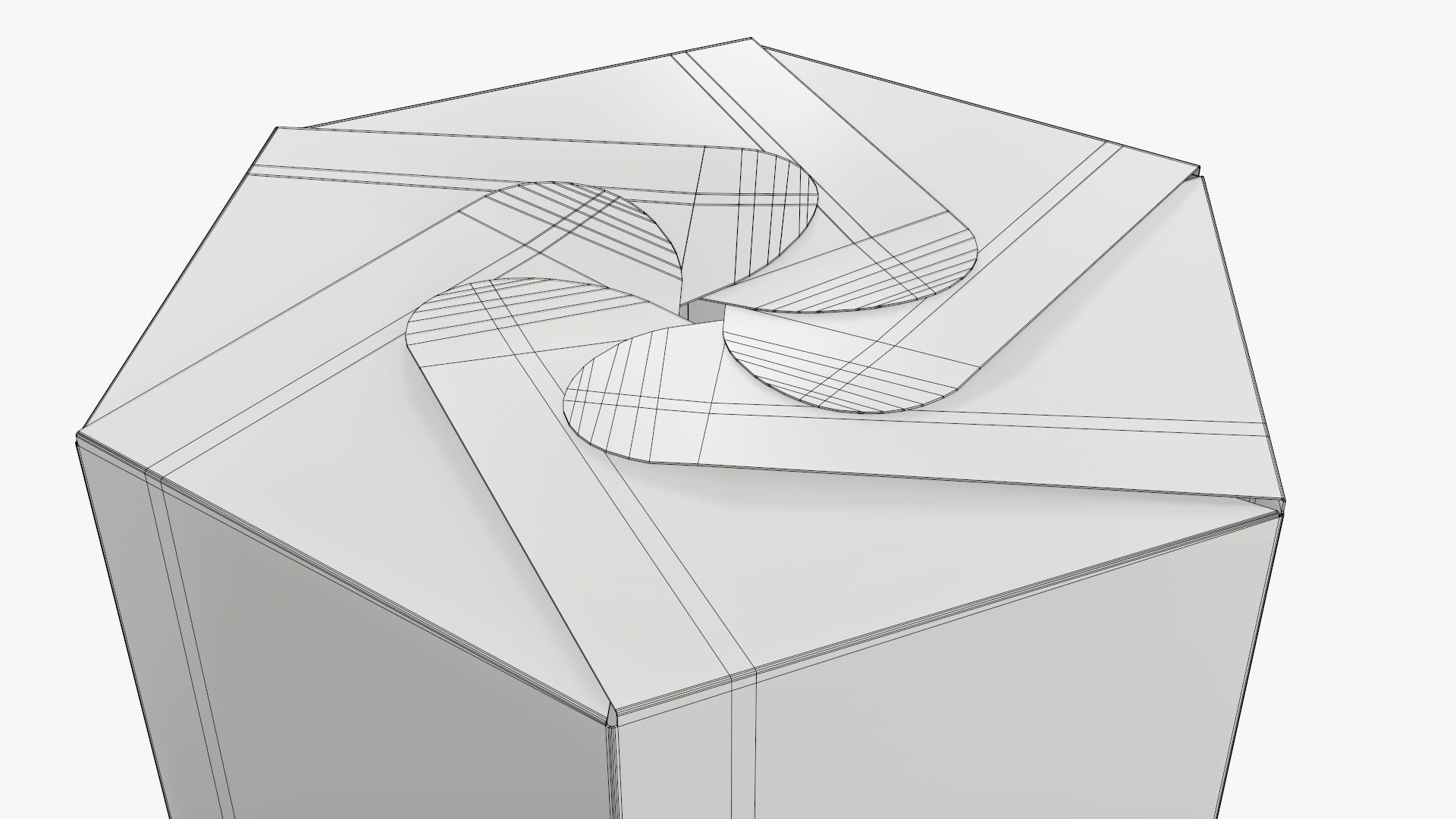Hexagonal tube cardboard box retail 01 3D model_6