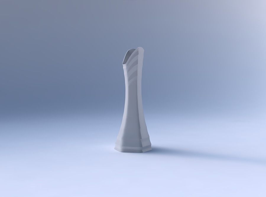 Vase squeezed and bent hexagon 2 with small horizontal sections 3D print model_4