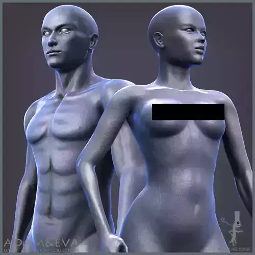 Adam And Eva Base Characters Low-poly 3D model