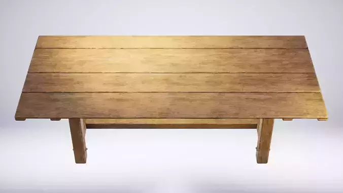 Viking Anglo Saxon Wooden Table Low-poly 3D model