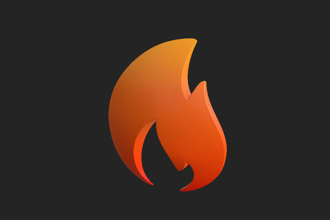 Fire Symbol 3D model_8