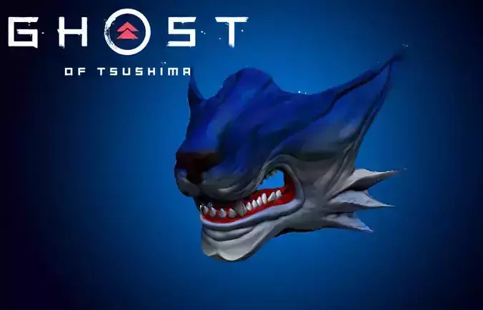 Ghost of Tsushima Wolf mask model 3D print model
