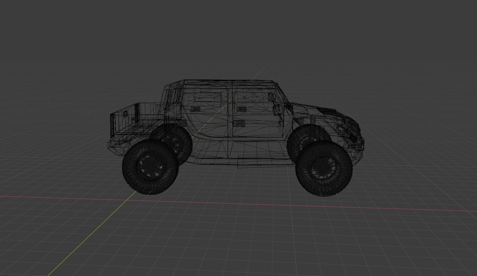 Hummer jeep Low-poly 3D model_14