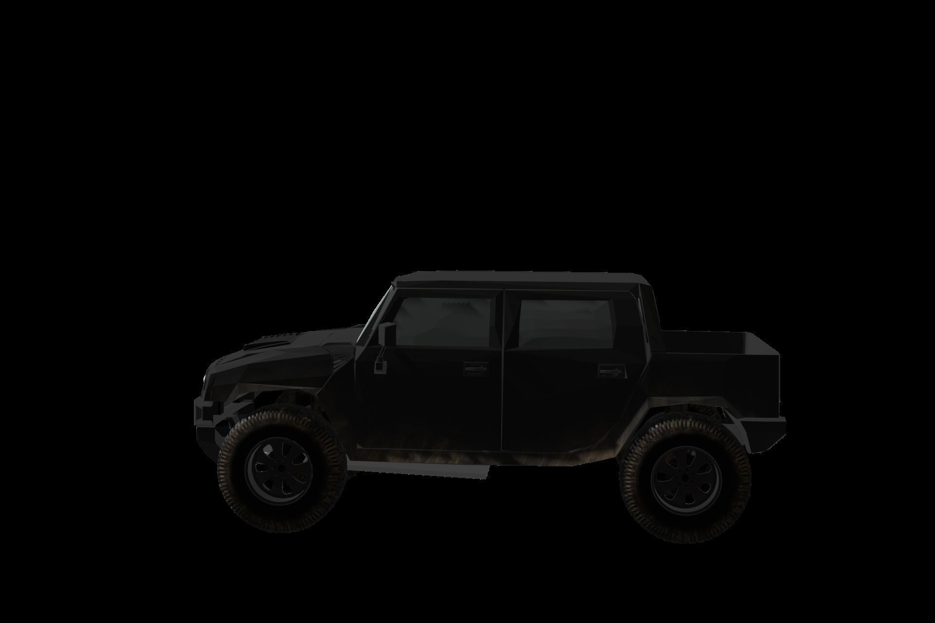 Hummer jeep Low-poly 3D model_9