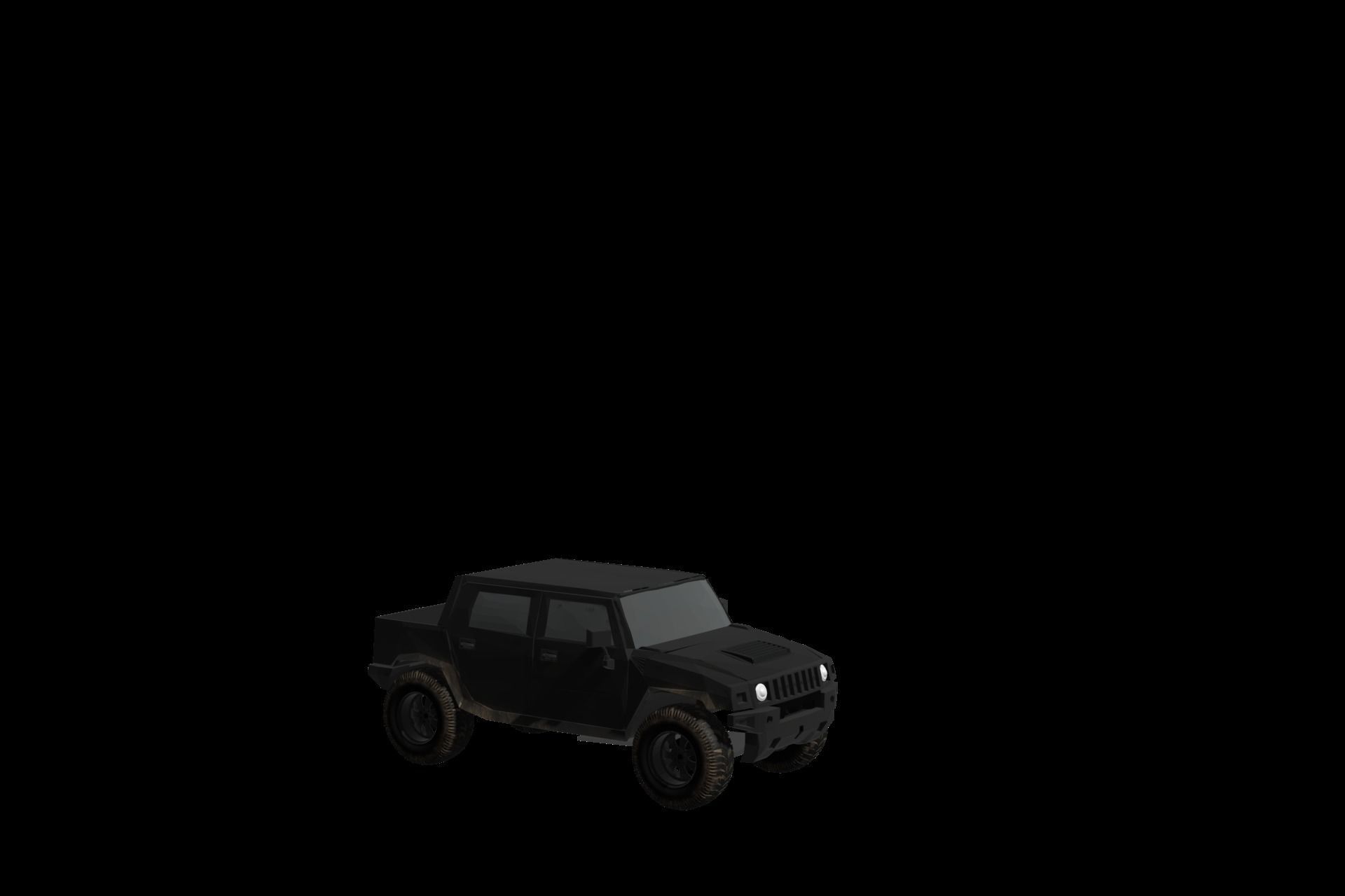 Hummer jeep Low-poly 3D model_2