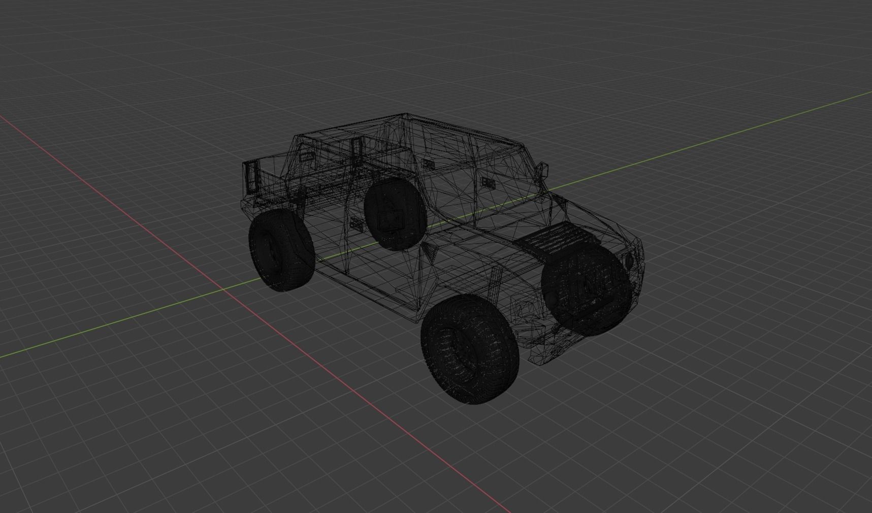 Hummer jeep Low-poly 3D model_16