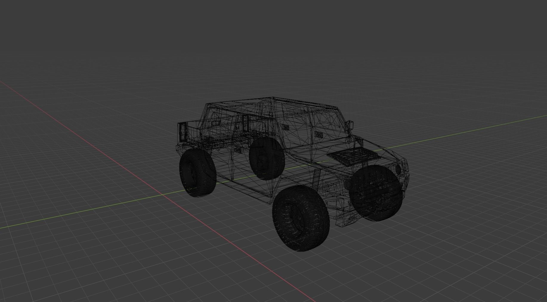 Hummer jeep Low-poly 3D model_13