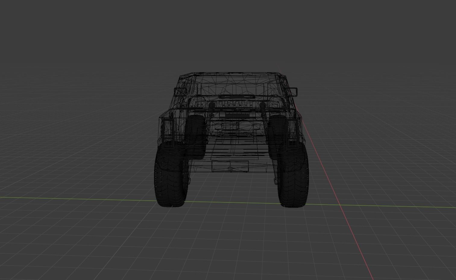 Hummer jeep Low-poly 3D model_12
