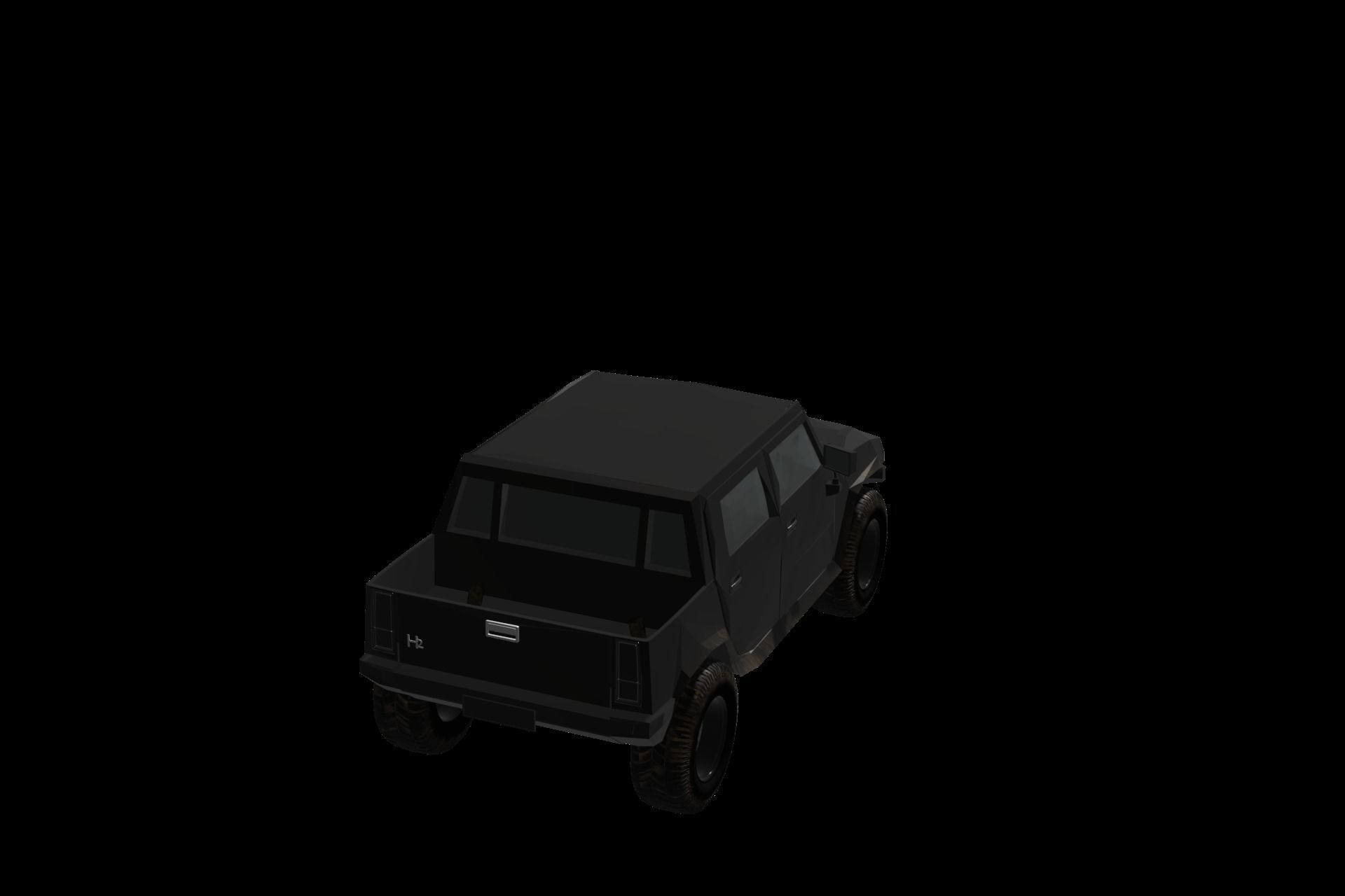 Hummer jeep Low-poly 3D model_7