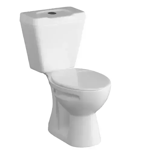 Two piece EWC S Trap toilet 3D model Modeled in 3ds max