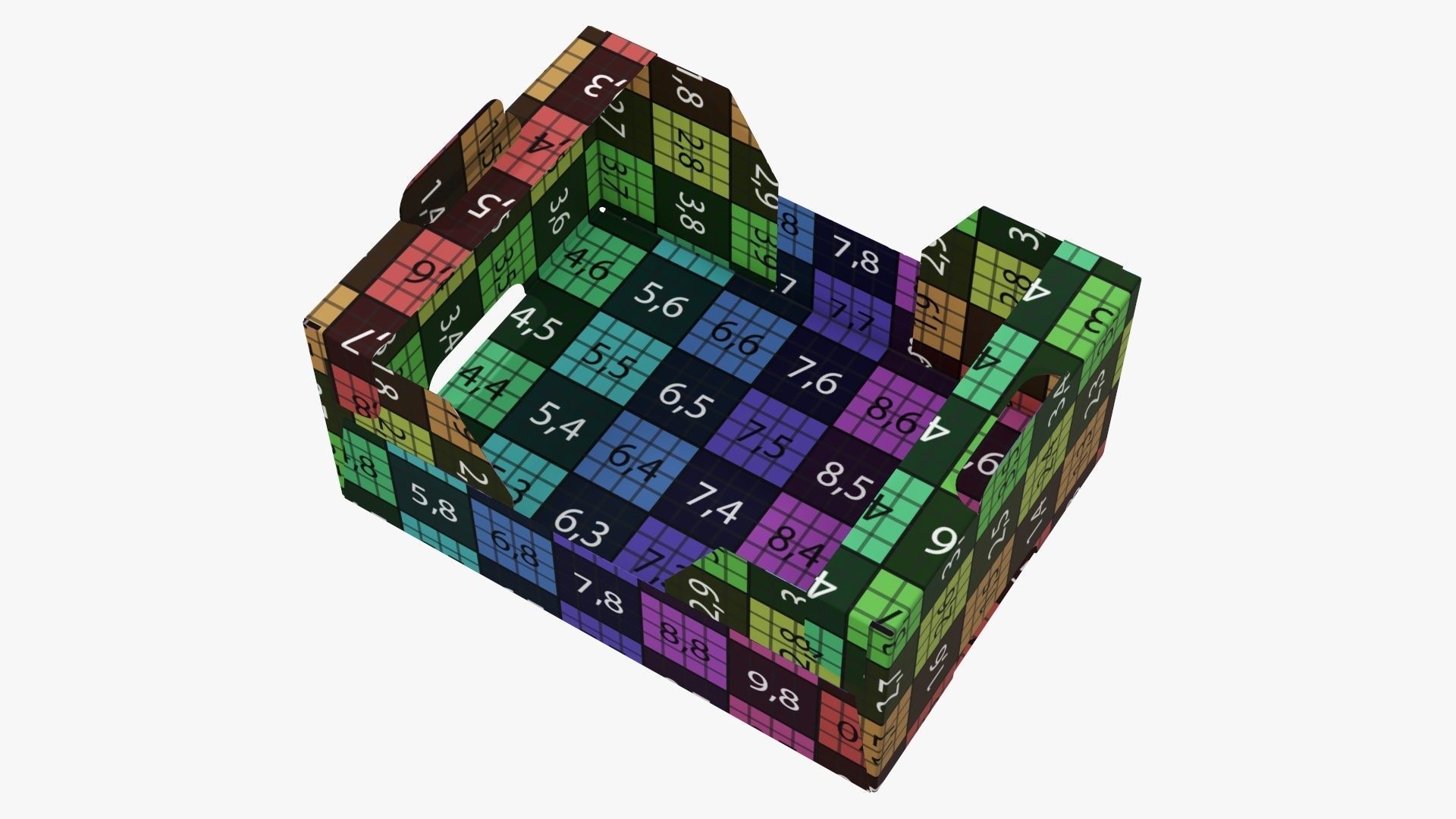 Retail cardboard tray box 01 Low-poly 3D model_12