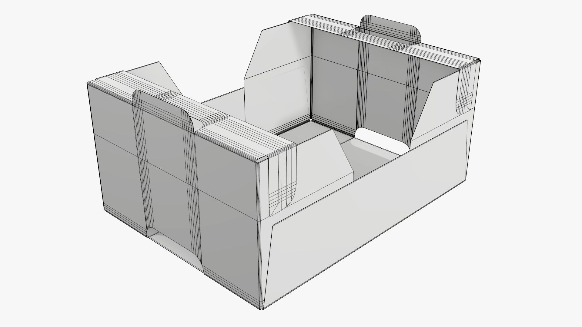 Retail cardboard tray box 01 Low-poly 3D model_5