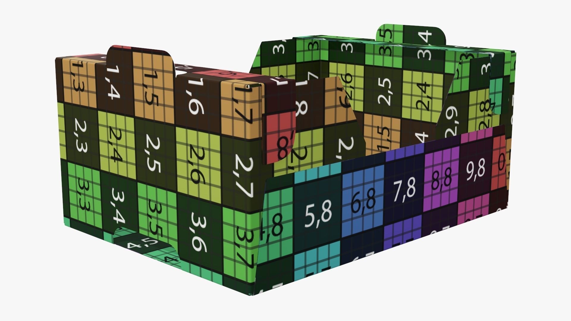 Retail cardboard tray box 01 Low-poly 3D model_13