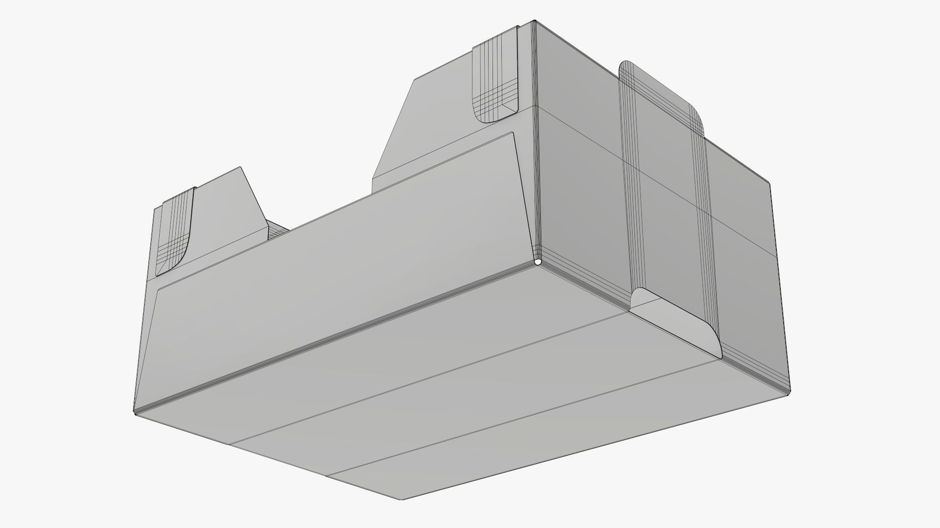 Retail cardboard tray box 01 Low-poly 3D model_9