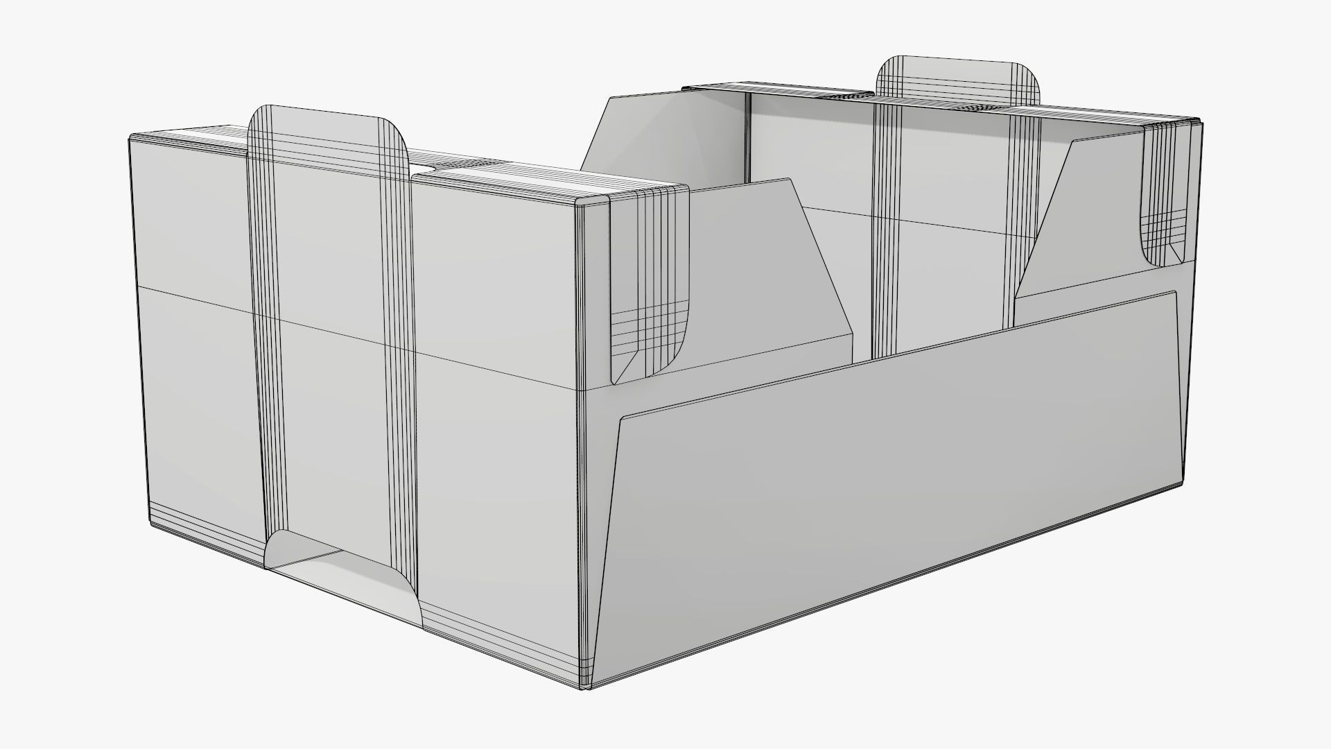 Retail cardboard tray box 01 Low-poly 3D model_8