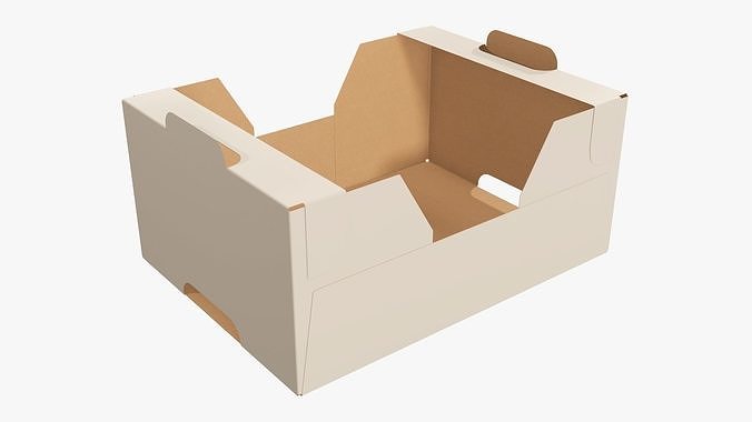 Retail cardboard tray box 01 Low-poly 3D model