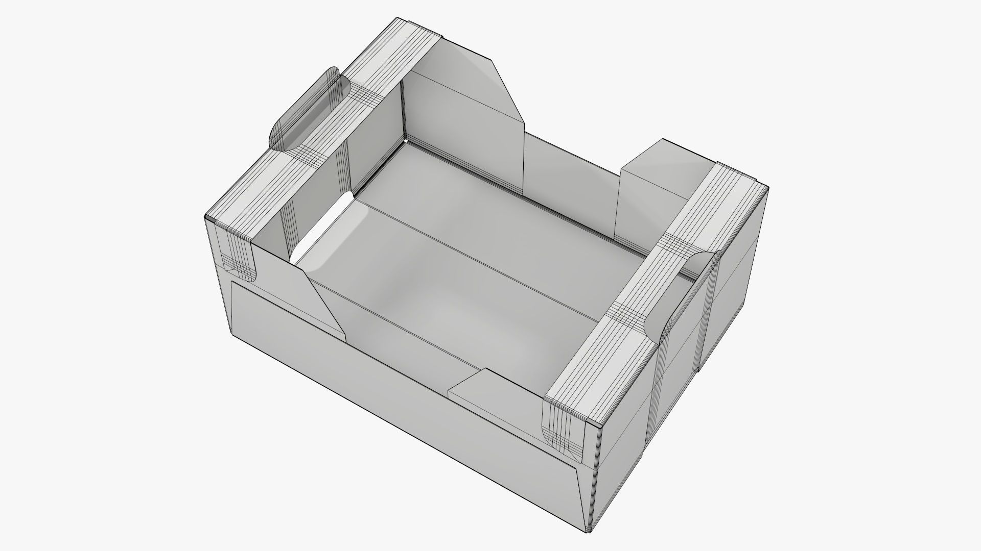 Retail cardboard tray box 01 Low-poly 3D model_7