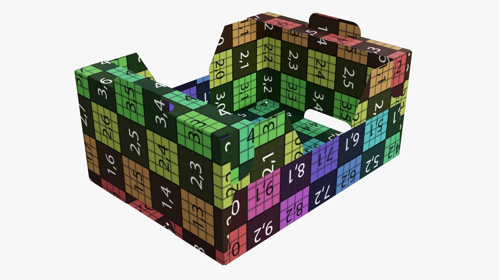 Retail cardboard tray box 01 Low-poly 3D model_10