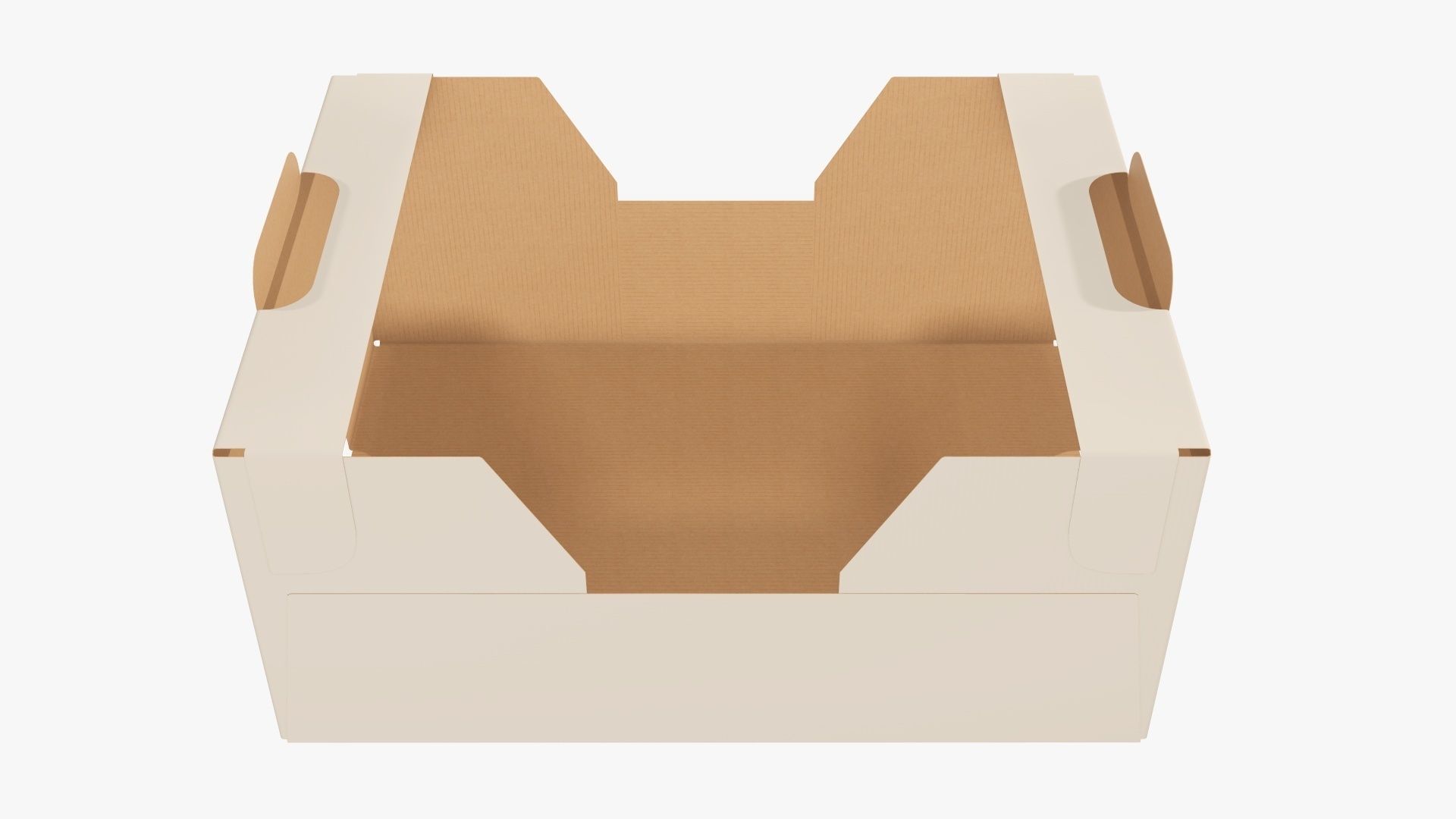 Retail cardboard tray box 01 Low-poly 3D model_1