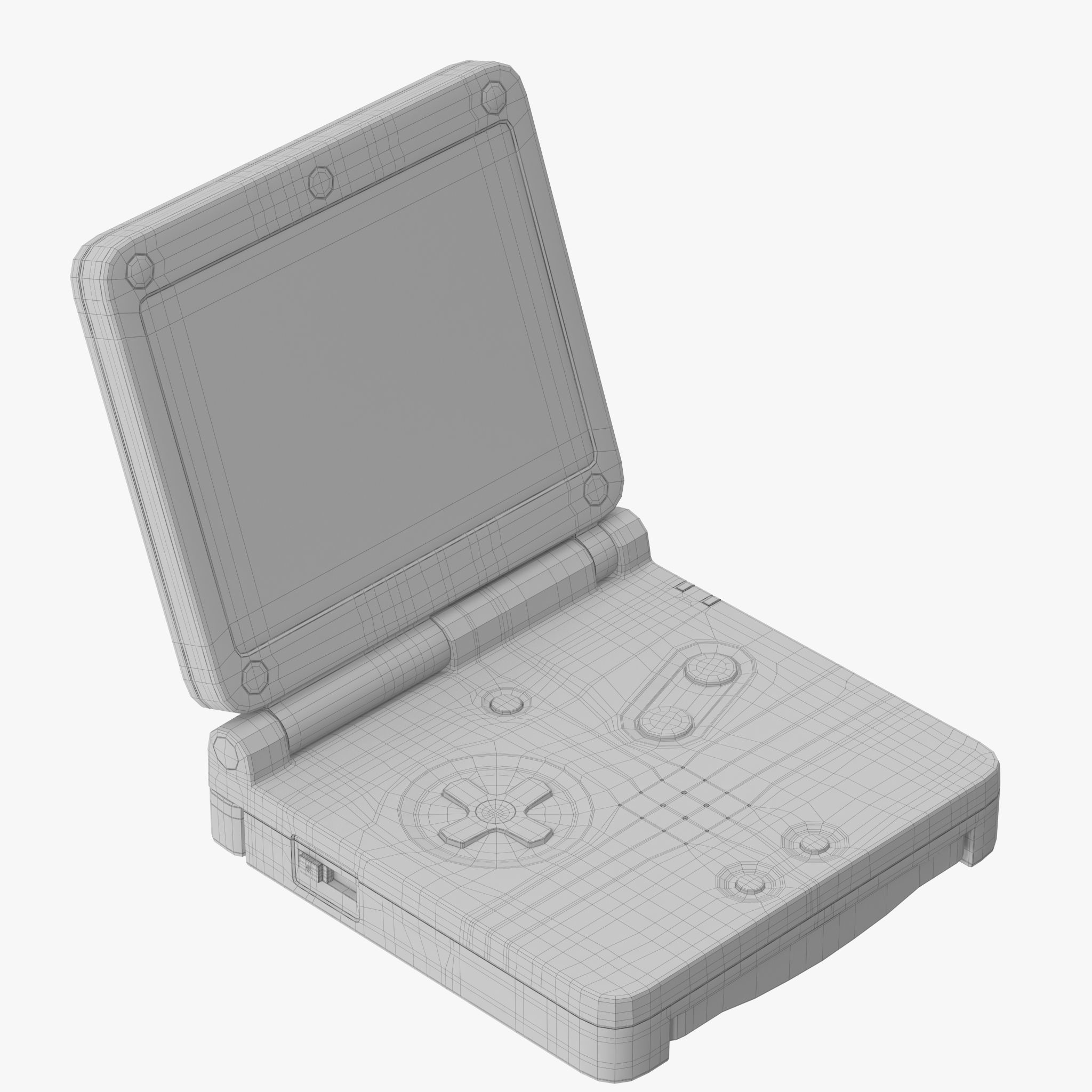 Game Boy Advance SP orange 3D model_30