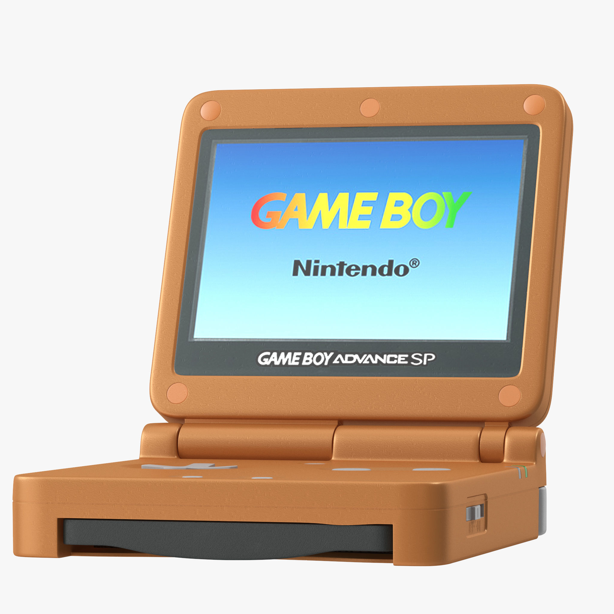 Game Boy Advance SP orange 3D model_13