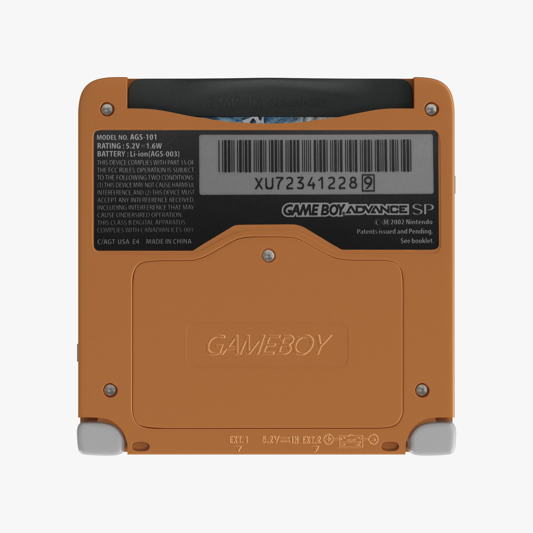 Game Boy Advance SP orange 3D model_12